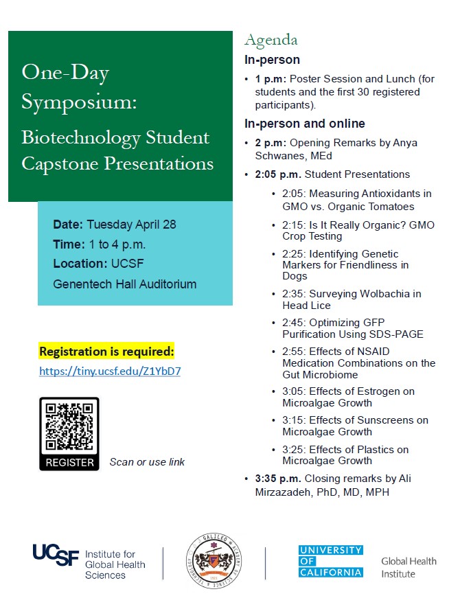 One-Day Symposium: Biotechnology Student Capstone Presentations